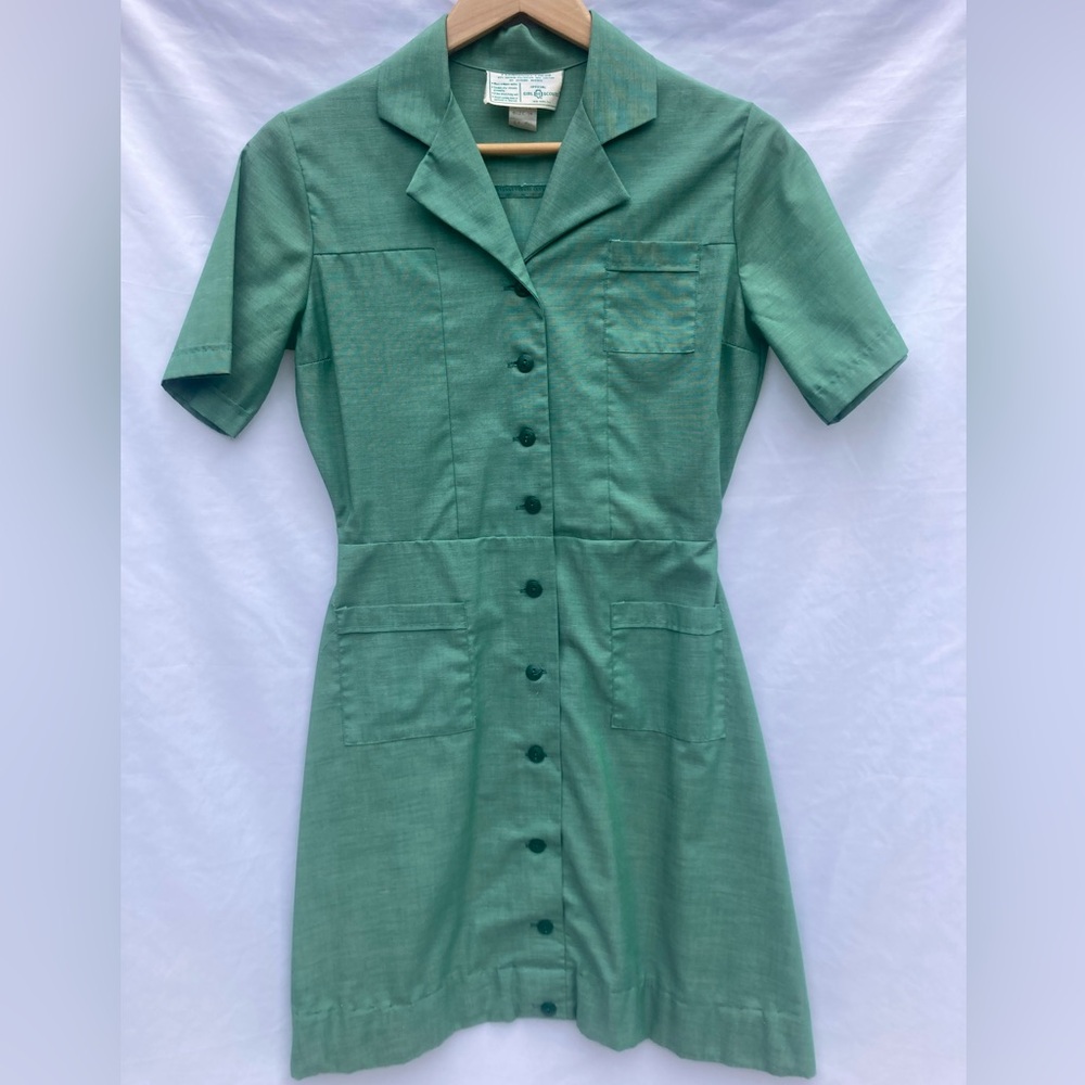 Vintage 1960's Official Girl Scout Short Sleeve Uniform Dress